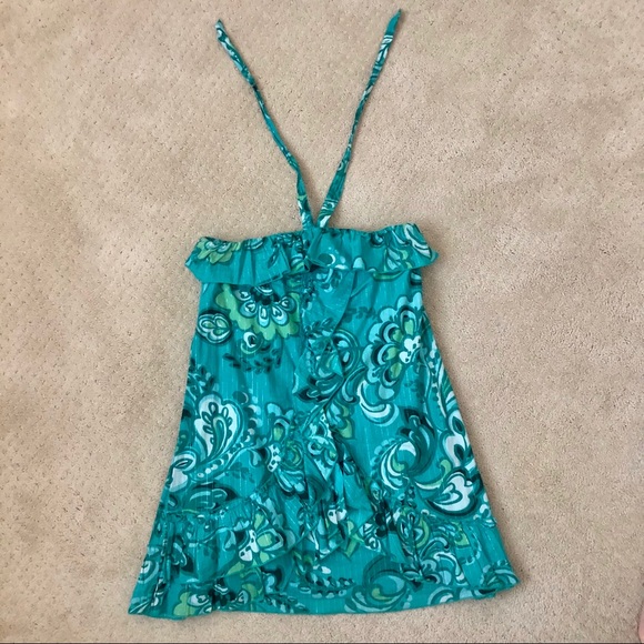 Green Flowy Halter Dress - Picture 2 of 12